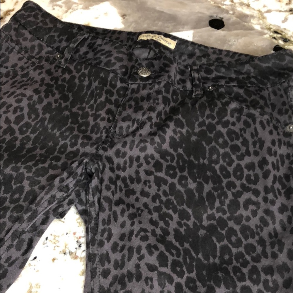 Paris Blues Stretchy Purple Leopard Print Jeans